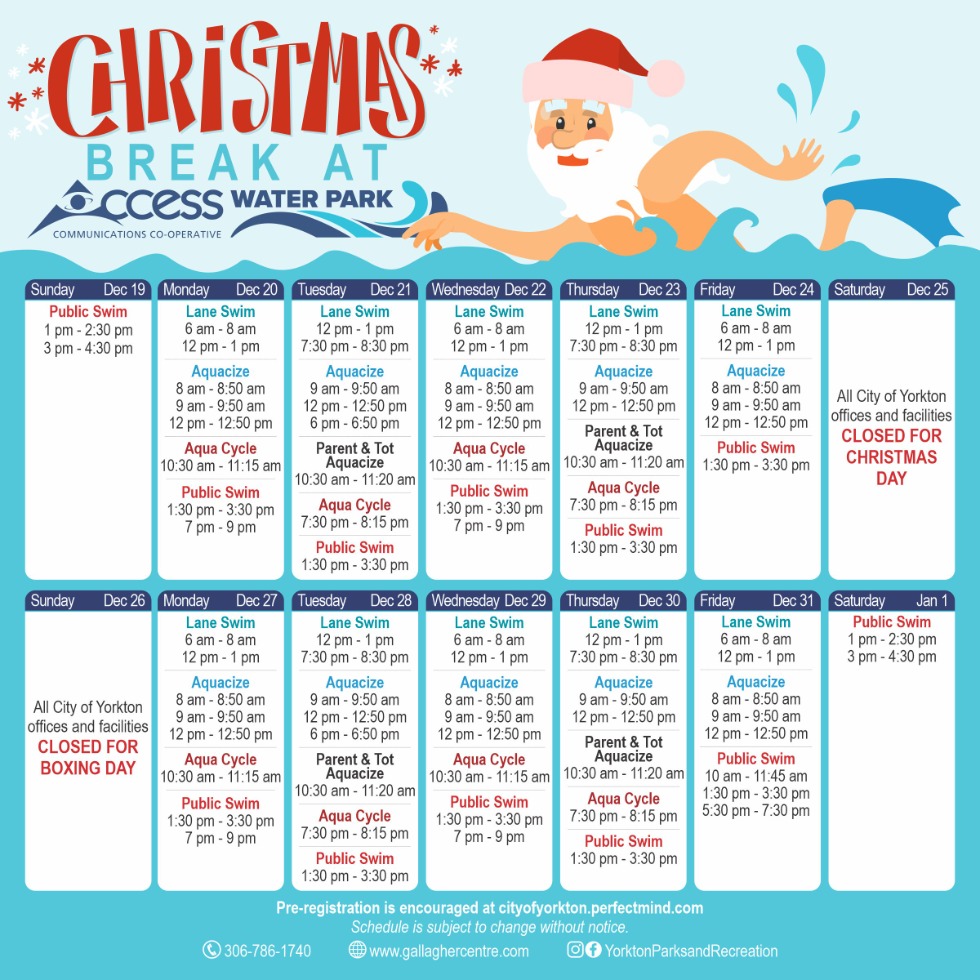 Access Communications Water Park Holiday Hours