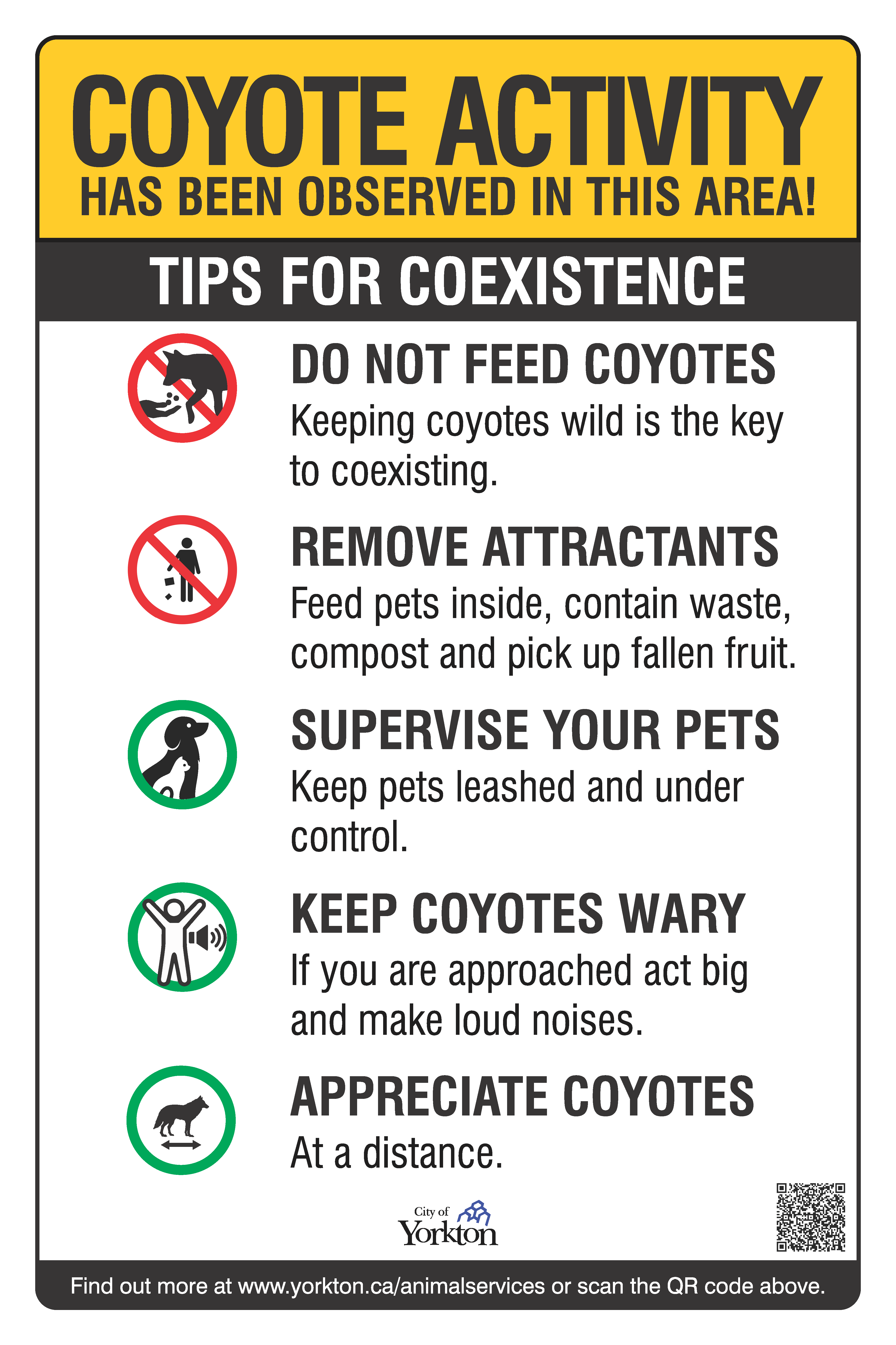 Coyote aware notice