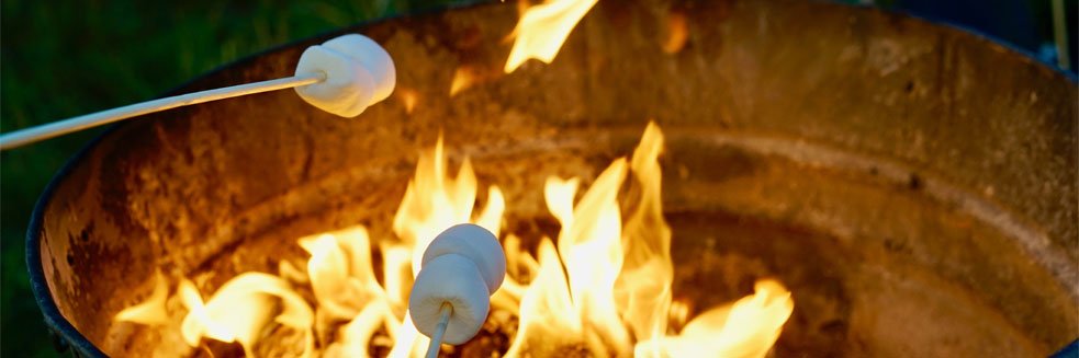 Marshmallows over fire