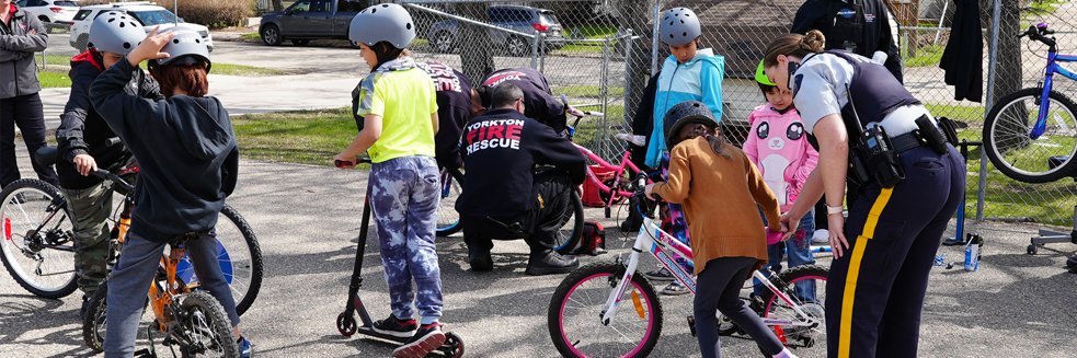 Kids with bikes