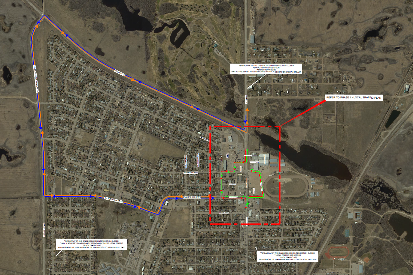 Map of new route for traffic