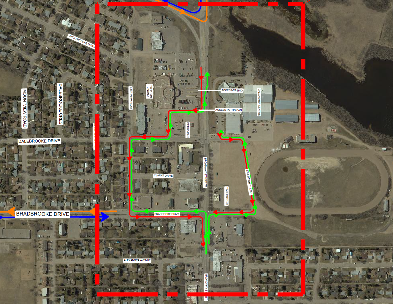 Alternative routes for affected traffic