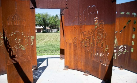 Metal artwork at Shaw Park