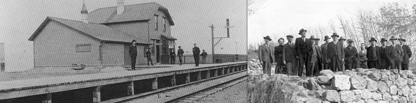 historic photos of railway and people