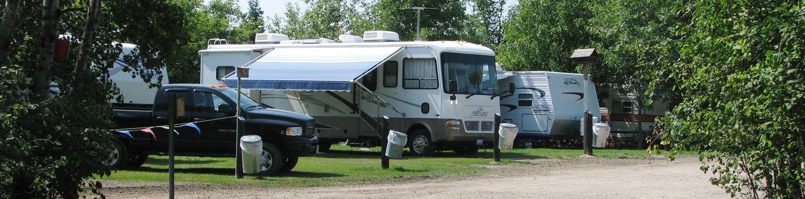 vehicles parked in campground