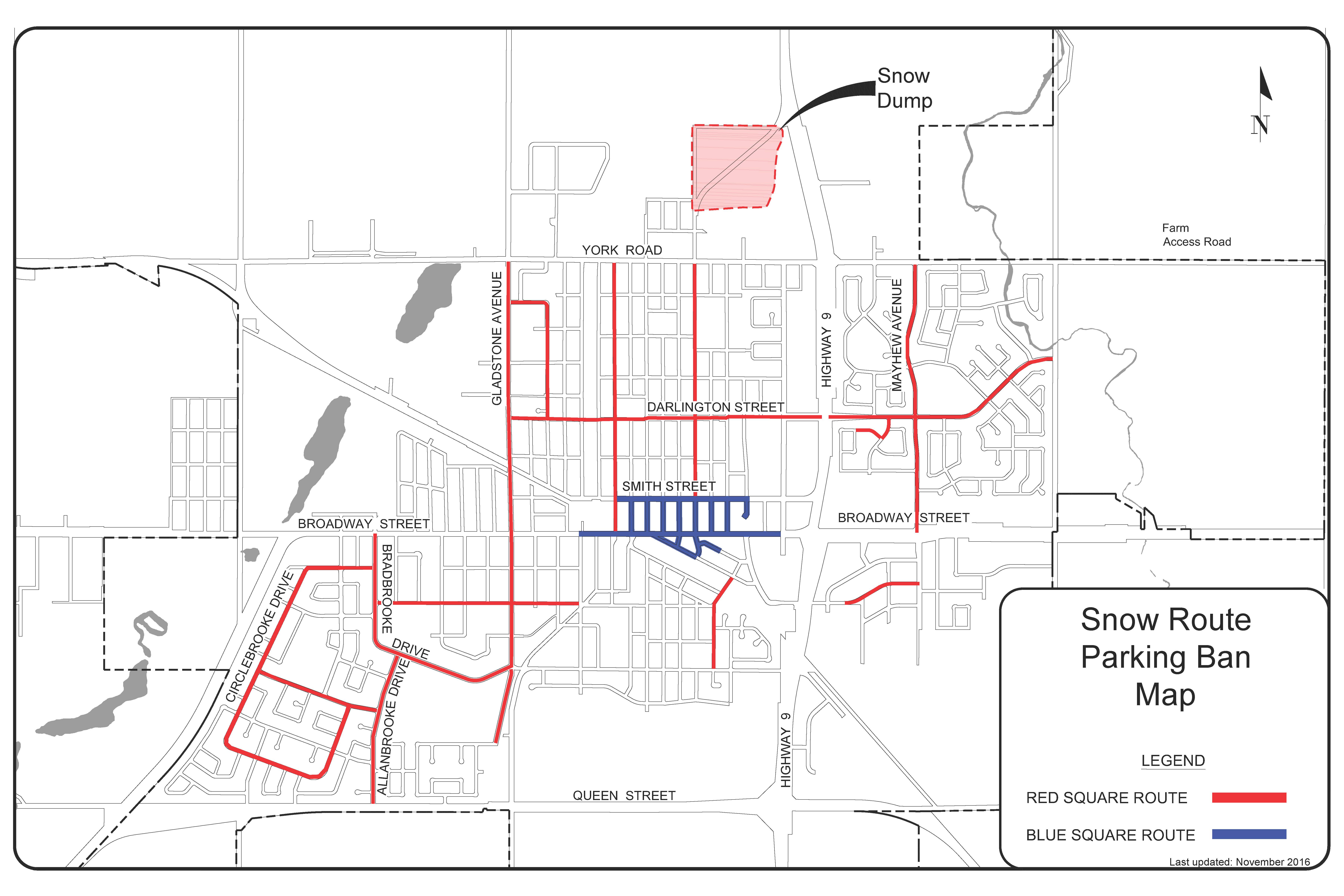 Snow Route Parking Ban Map