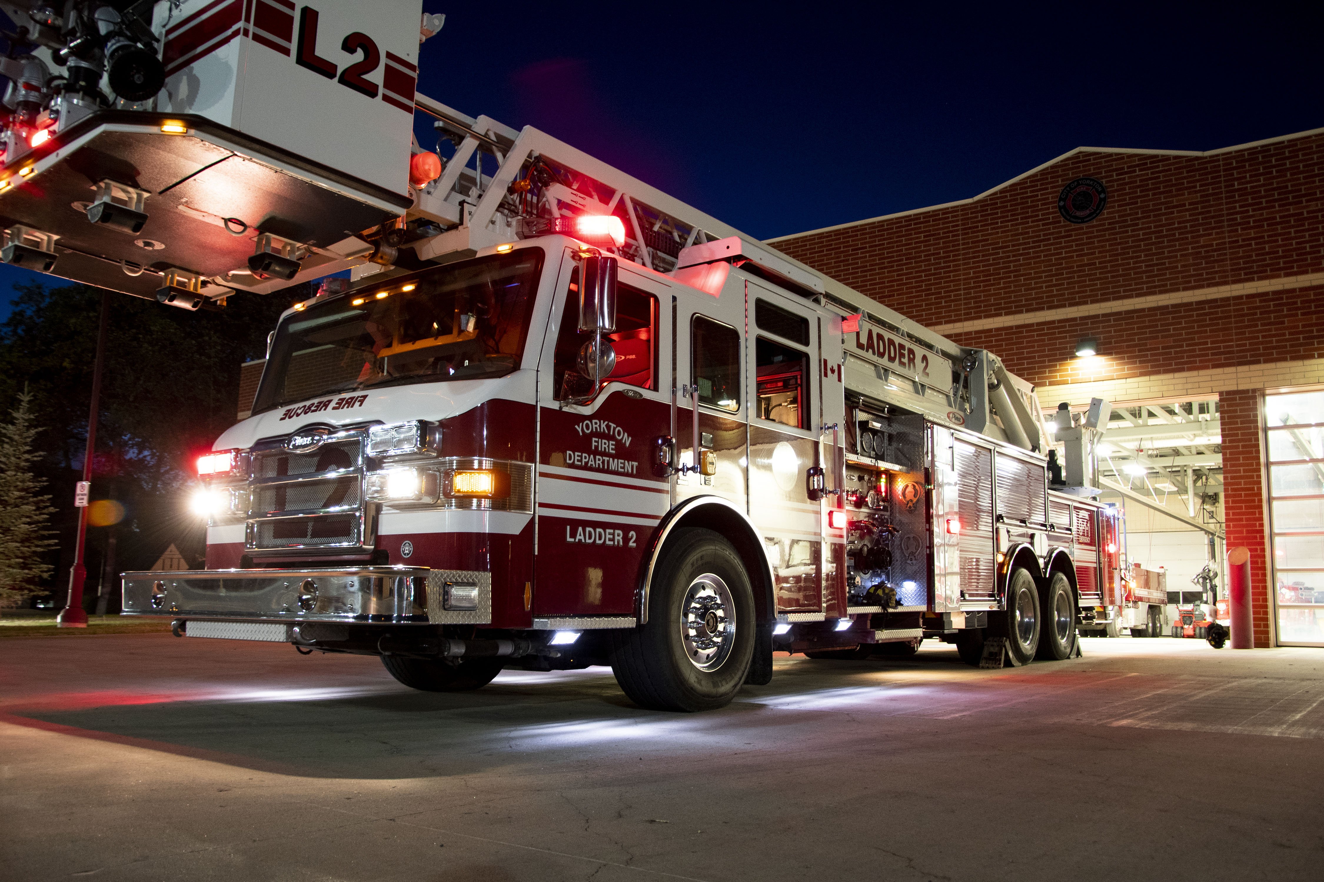 fire truck at night