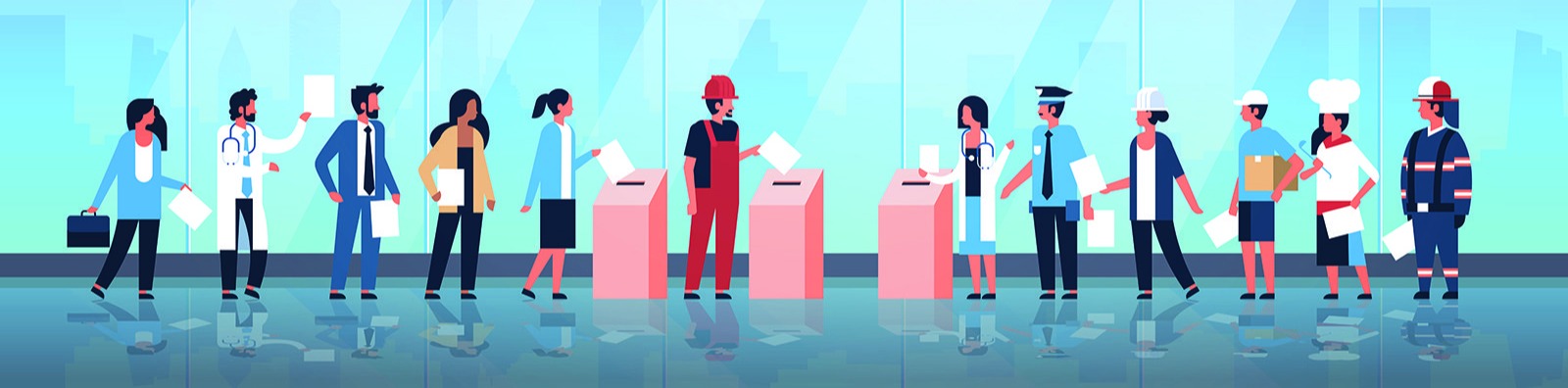 vector image of people voting