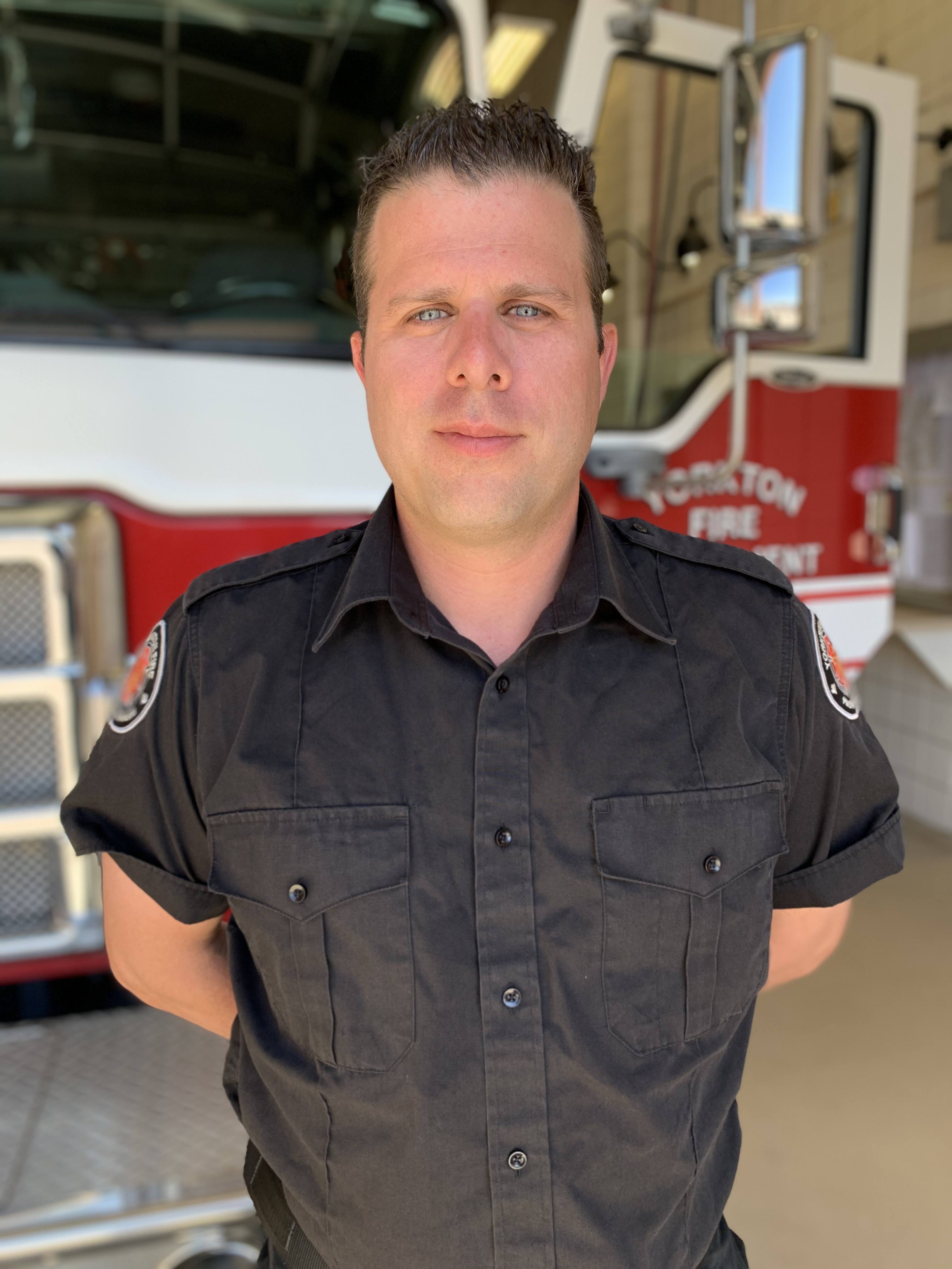 Firefighter posing