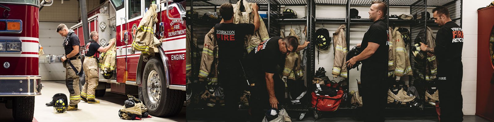 firefighters getting ready