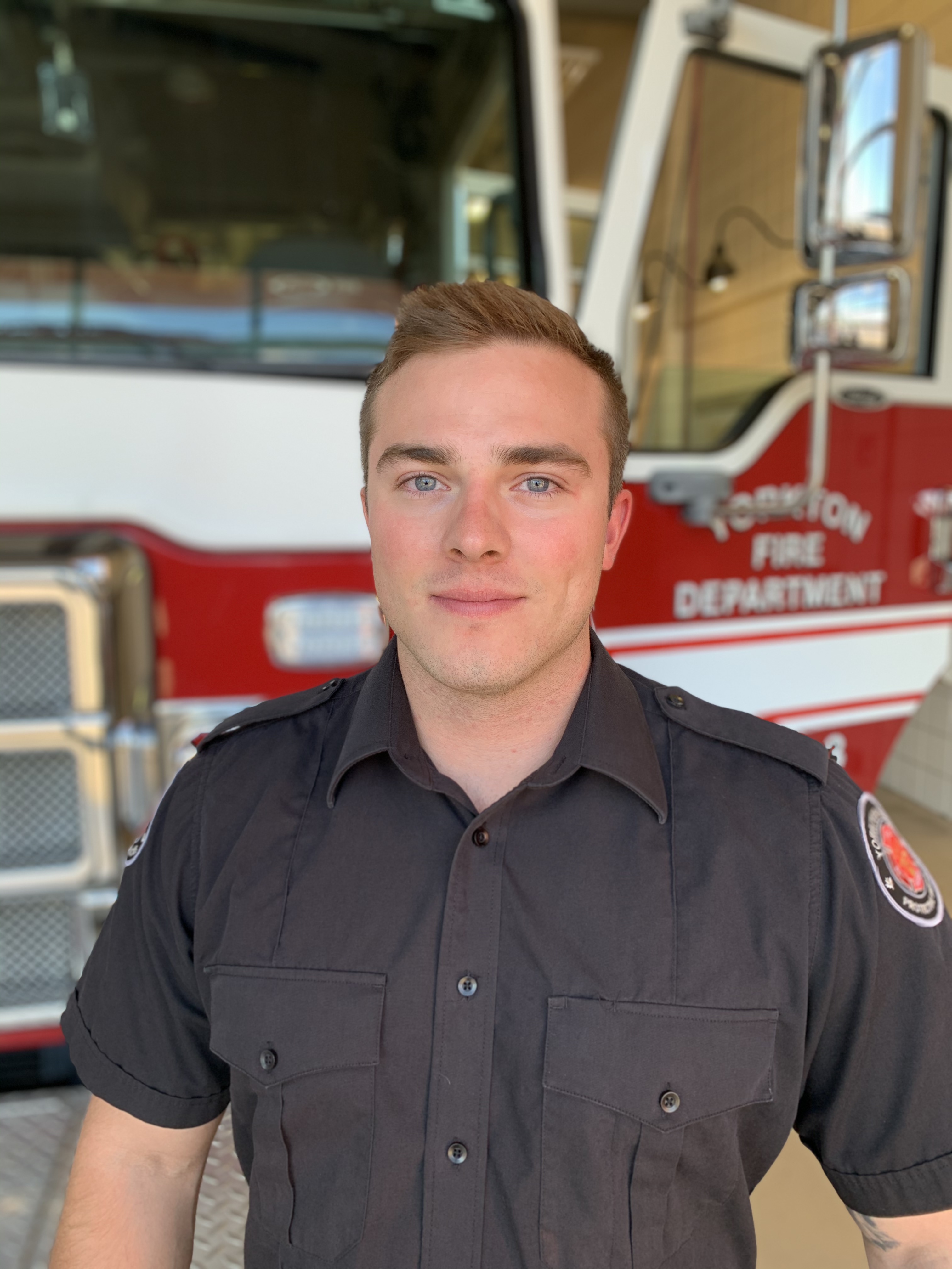 Firefighter posing