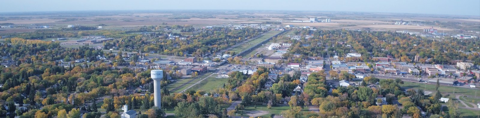 aerial of houses and parks