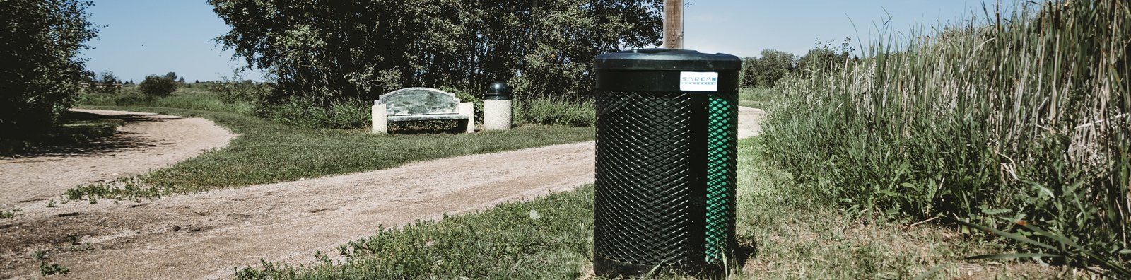 Bottle recycling bin in park