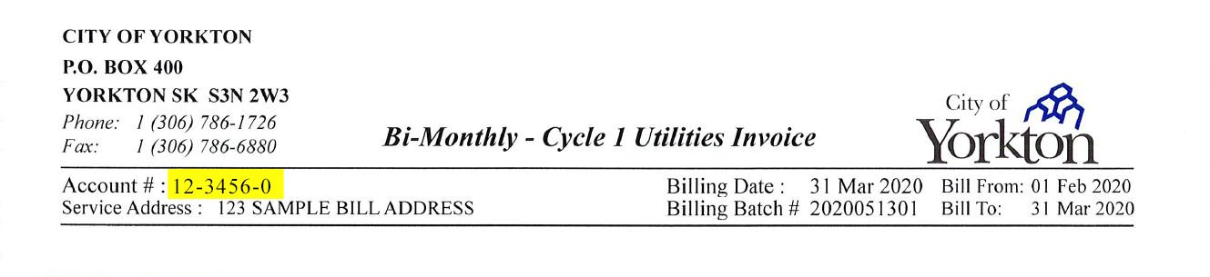 Water bill where to find your account number