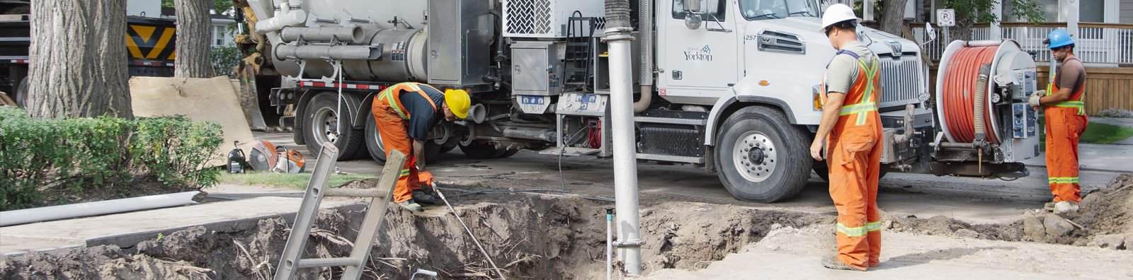 water pipes being fixed