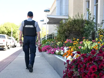 community safety officer walking